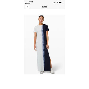 Lululemon La Relaxed Short Sleeve Maxi Dress in a Navy tie-dye